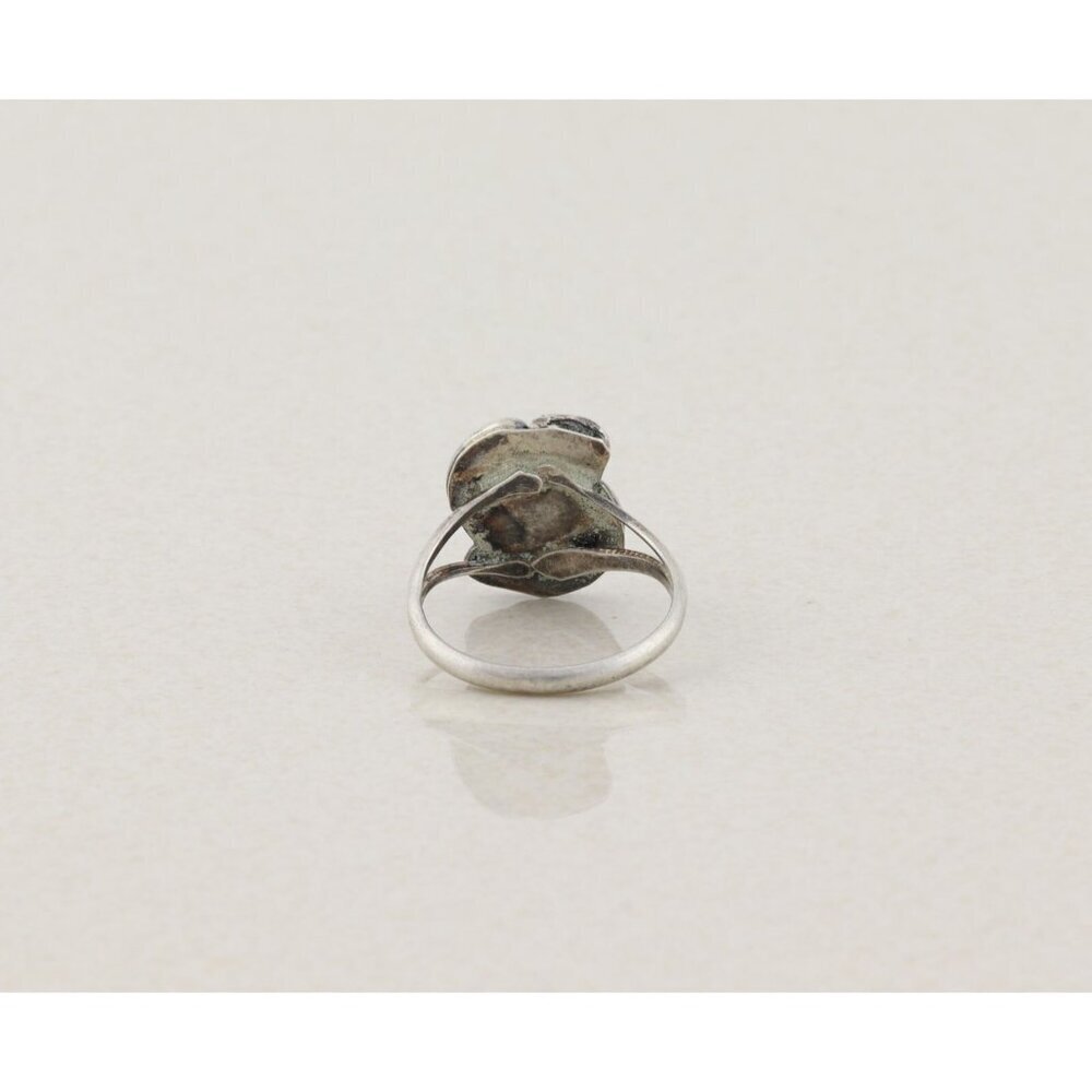 Sterling Silver Natural Mother of Pearl Ring Leaf Ring Size 6 1/4 - Picture 6 of 6
